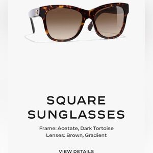 CHANEL Dark Tortoise Square Sunglasses